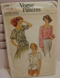 7134 LOOSE VOG HIP BUTTON BLOUSE, 3 LENGTHS SLEEVES PATTERN 8